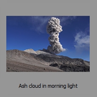 Ash cloud in morning light